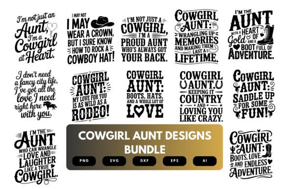 Cowgirl Aunt SVG Bundle: Graphics for Crafts & Creative Sellers