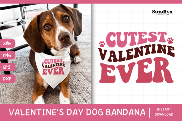 Cute Valentines Day Dog Bandana Quote 15 Graphics