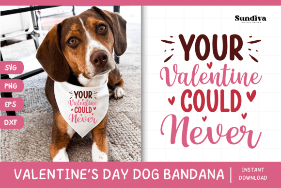 Cute Valentines Day Dog Bandana Quote 19 Graphics for Crafts