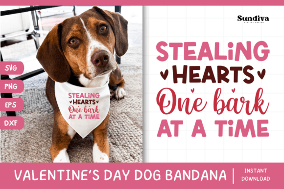 Cute Valentine’s Day Dog Bandana Quote 5 Graphics for Crafts
