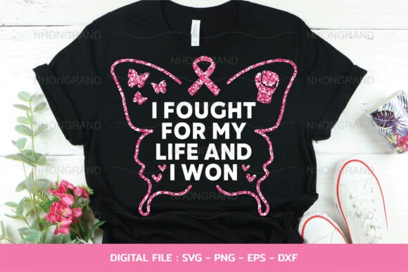 Fighting Breast Cancer Quote Butterfly Graphics