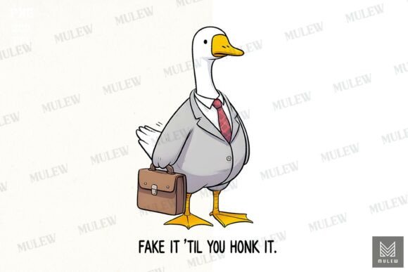 Funny Goose Motivational Quote PNG for Crafts & Graphics