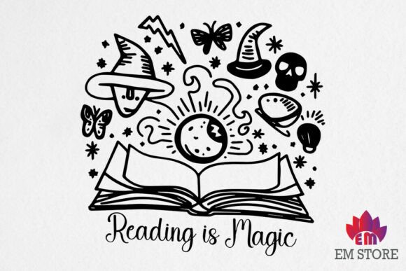Reading is Magic – Book Lover SVG Graphics for Crafts & Content