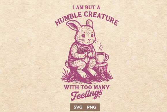 Sad Bunny Feelings Quote – Mental Health Graphics