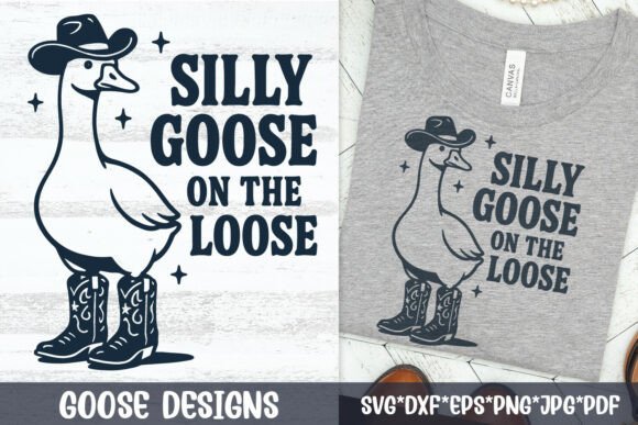 Silly Goose SVG Cowboy Boots Funny Graphics for Crafts