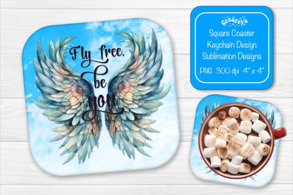 Square Coaster Sublimation PNG: Graphics for Crafts & Content
