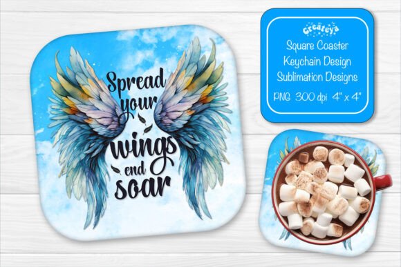 Square Coaster Sublimation Quote PNG: Graphics for Crafts & Local Branding