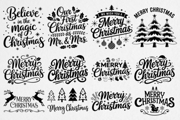 Vintage Christmas Quote Bundle: Graphics for Crafts & Local Branding