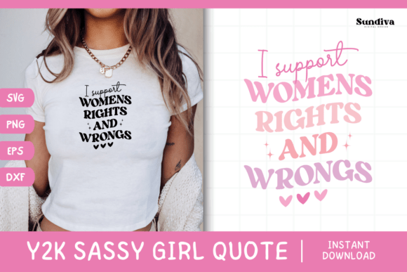 Y2K Sassy Girl Baby Tee Quote 11 Graphics for Crafts